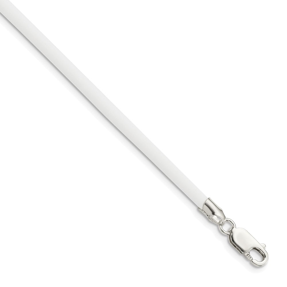 Sterlingsilber 16inch 3mm Weiß Gummi Kordel Halskette