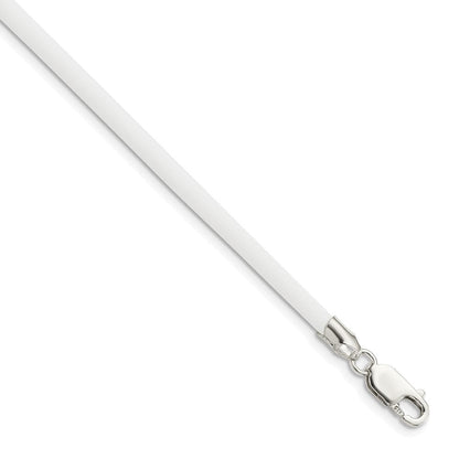 Sterlingsilber 16inch 3mm Weiß Gummi Kordel Halskette