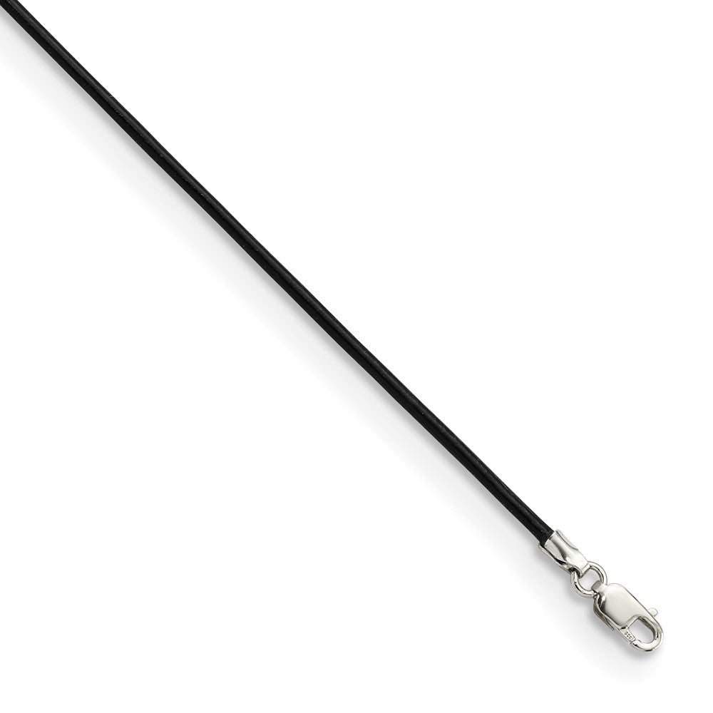 Sterlingsilber 1.5mm Schwarz Leder Kordel Halskette