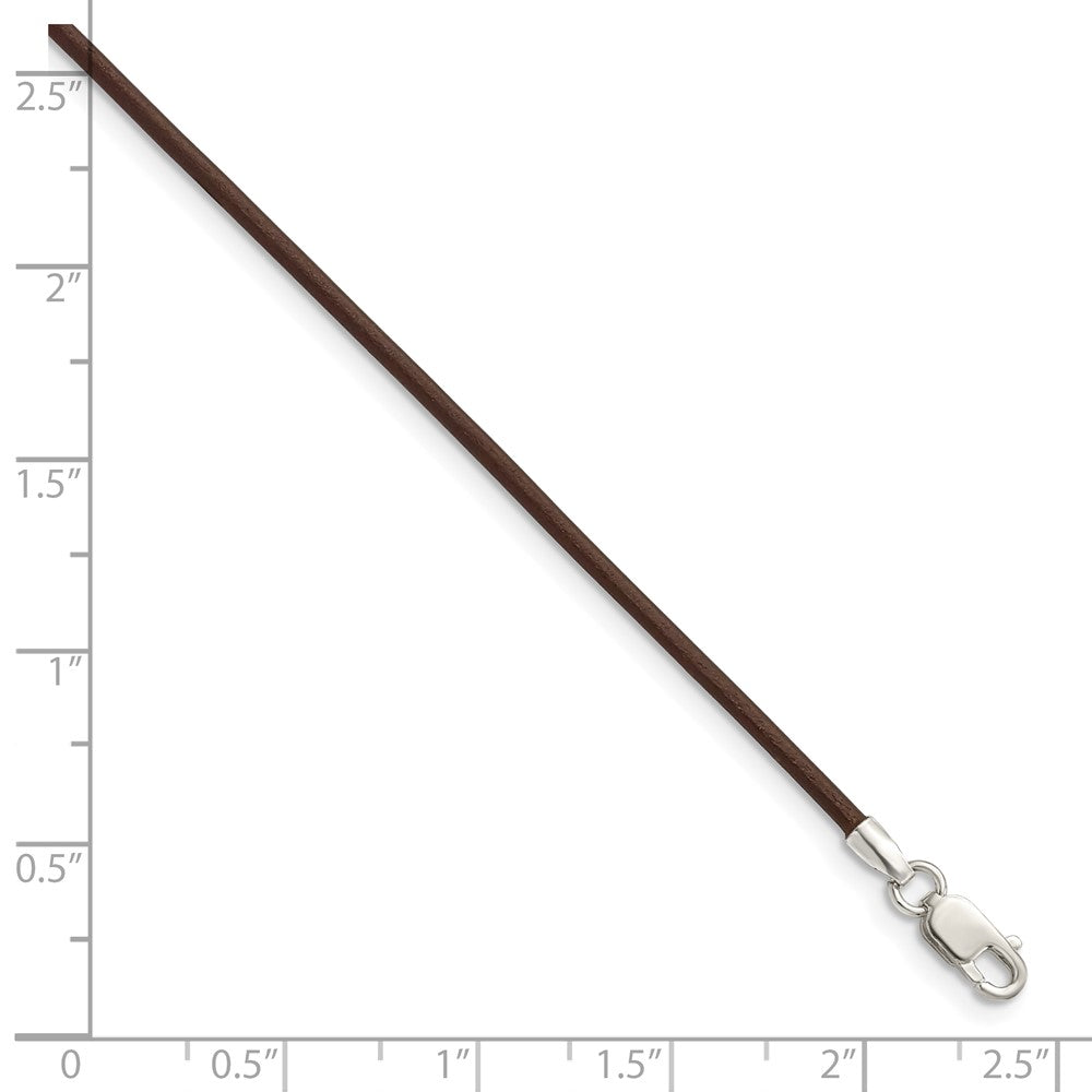 Sterlingsilber 1.5mm Braun Leder Kordel Halskette