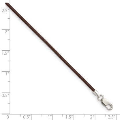 Sterlingsilber 1.5mm Braun Leder Kordel Halskette