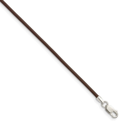 Sterlingsilber 1.5mm Braun Leder Kordel Halskette