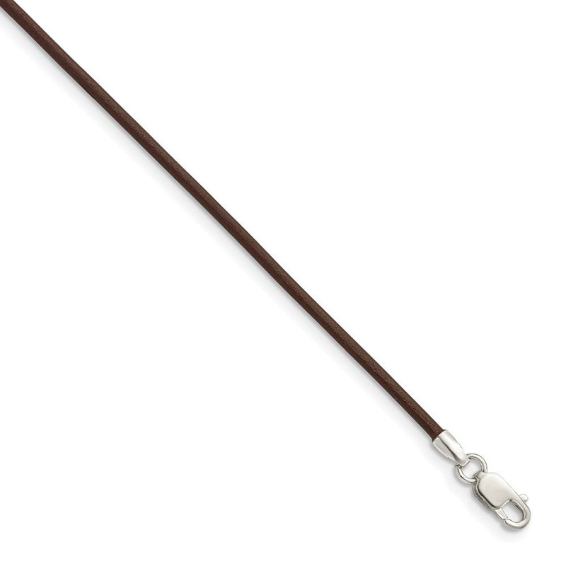 Sterlingsilber 1.5mm Braun Leder Kordel Halskette