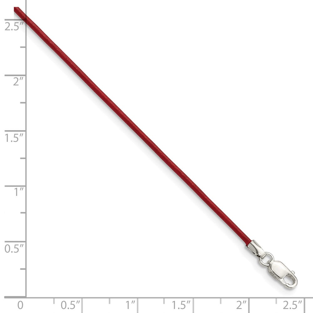 Sterlingsilber 1.5mm Poppy Leder Kordel Halskette