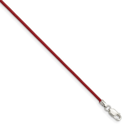 Sterlingsilber 1.5mm Poppy Leder Kordel Halskette