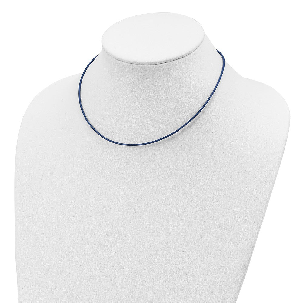 Sterlingsilber 1.5mm Royal Blau Leder Kordel Halskette