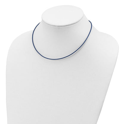 Sterlingsilber 1.5mm Royal Blau Leder Kordel Halskette