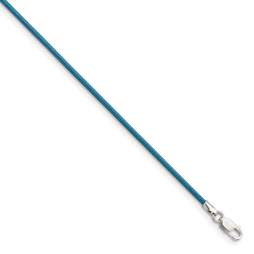 Sterlingsilber 1.5mm Cornflower Leder Kordel Halskette