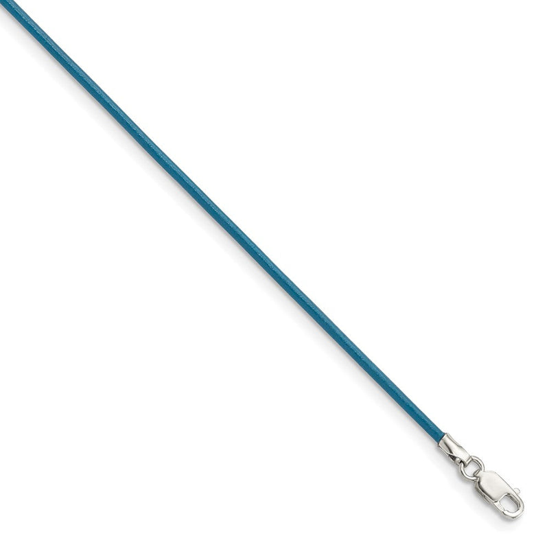 Sterlingsilber 1.5mm Cornflower Leder Kordel Halskette