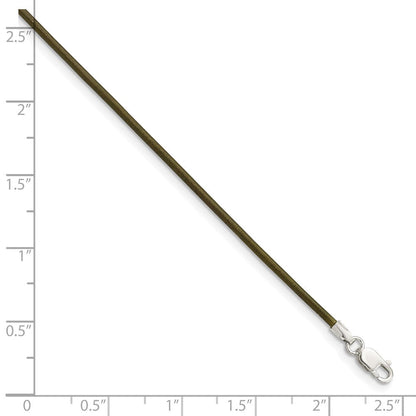Sterlingsilber 1.5mm Olive Leder Kordel Halskette
