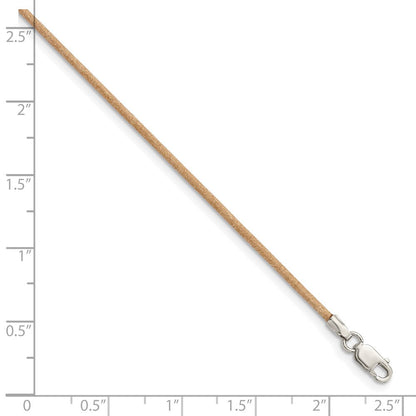 Sterlingsilber 1.5mm Natürlich Leder Kordel Halskette