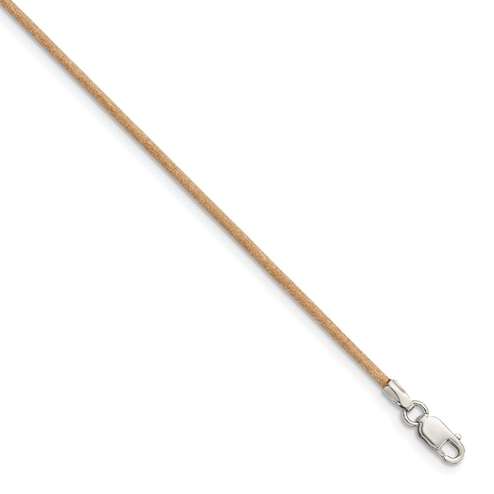 Sterlingsilber 1.5mm Natürlich Leder Kordel Halskette