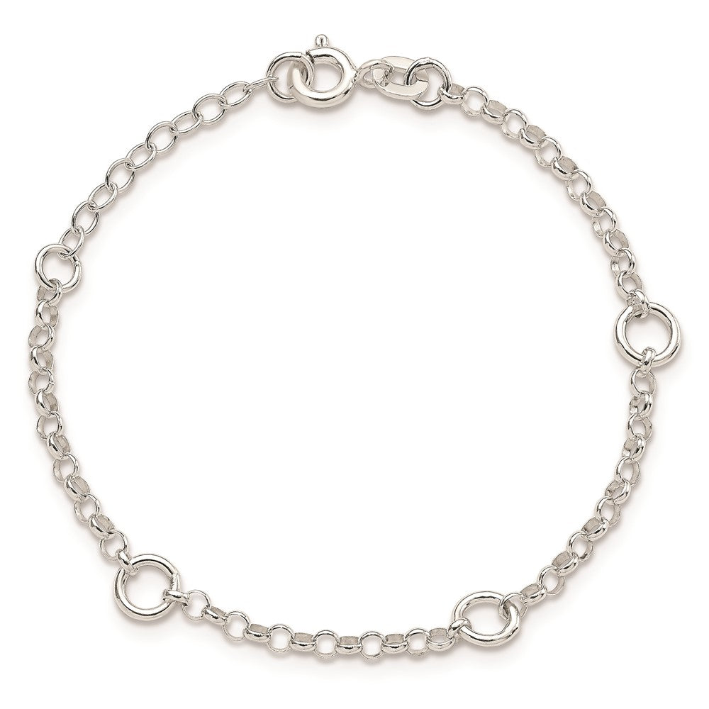 6 Zoll Sterlingsilber Poliert Fantasie Erbs Kette Kinder Armband