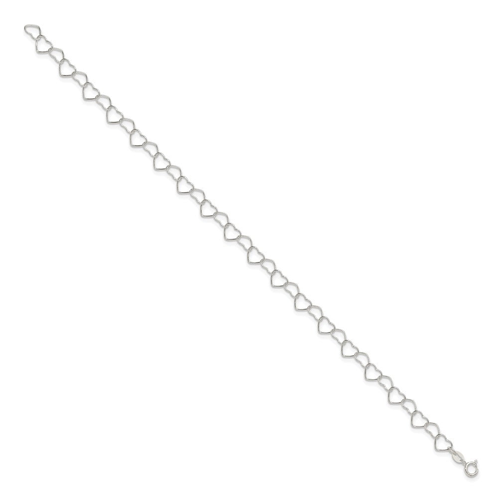 Sterlingsilber 0.6mm Fantasie Herz Glieder Fußkettchen