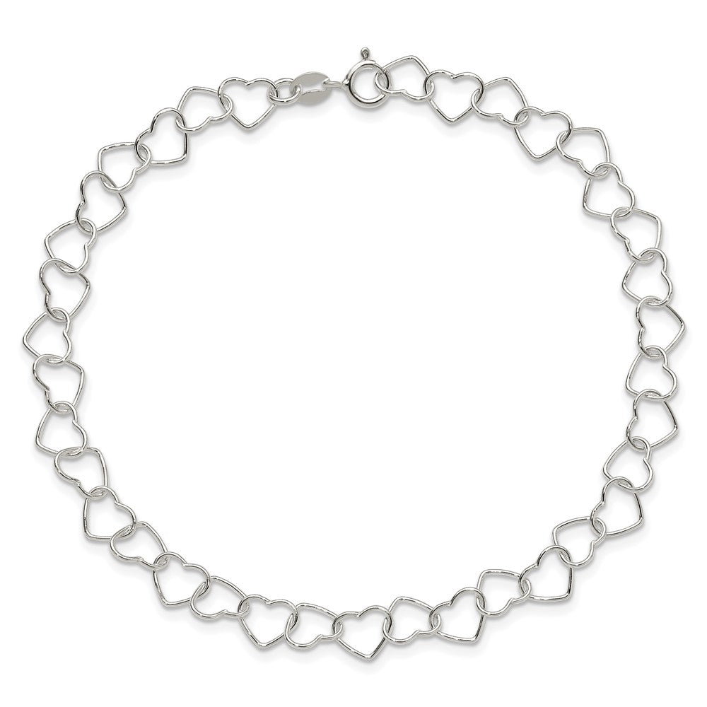 Sterlingsilber 0.6mm Fantasie Herz Glieder Fußkettchen