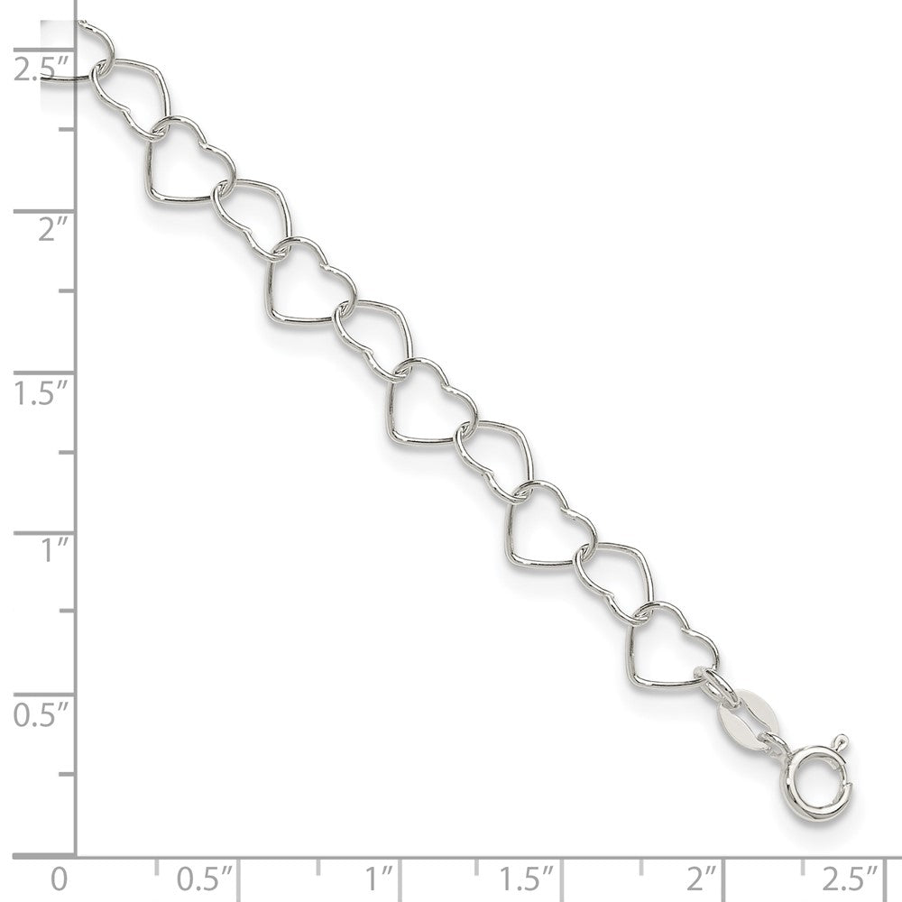 Sterlingsilber 0.6mm Fantasie Herz Glieder Fußkettchen