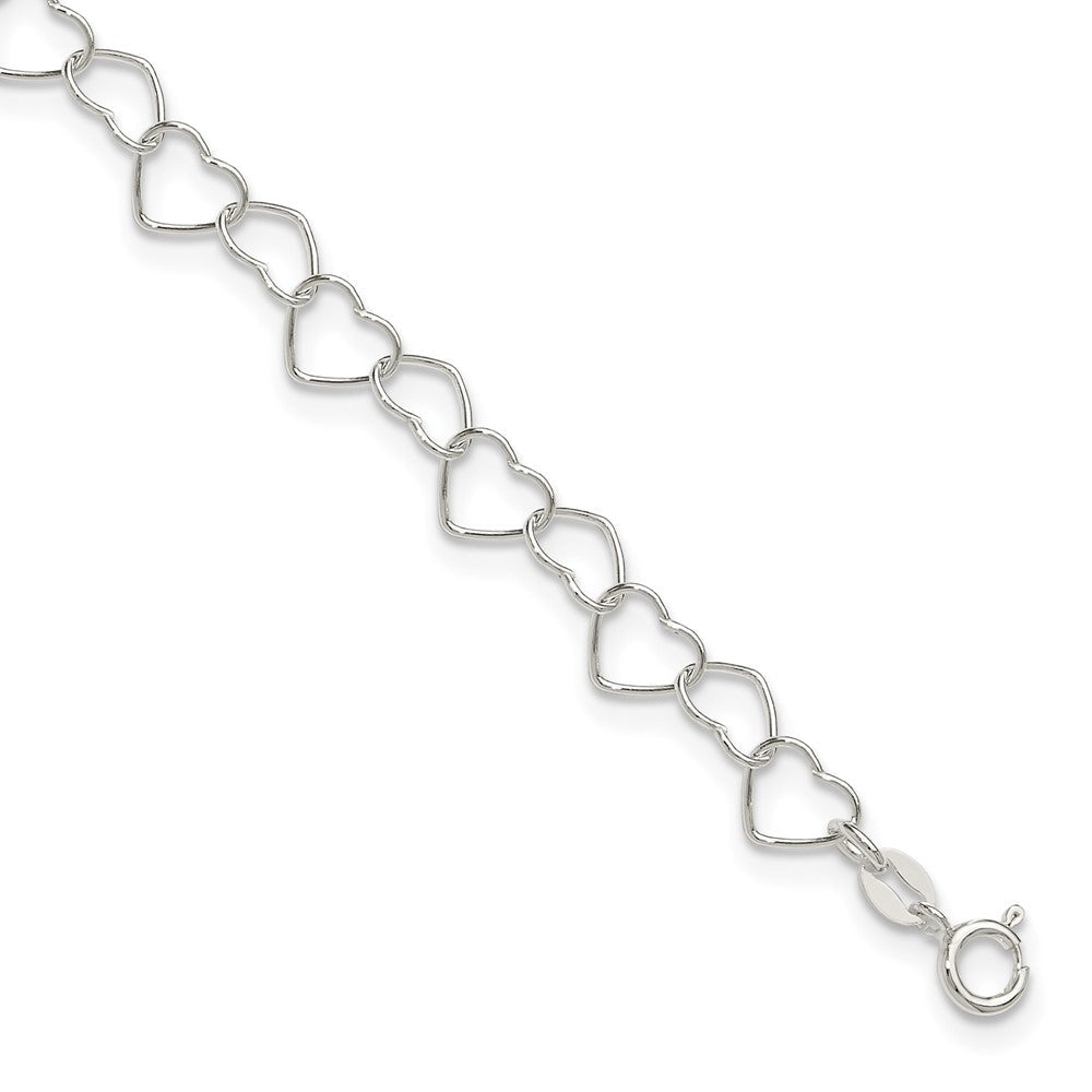 Sterlingsilber 0.6mm Fantasie Herz Glieder Fußkettchen