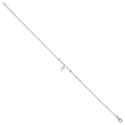 9 Zoll Sterlingsilber Venezianer Kette 9 Zoll Plus 1 Zoll Delfin Fußkettchen