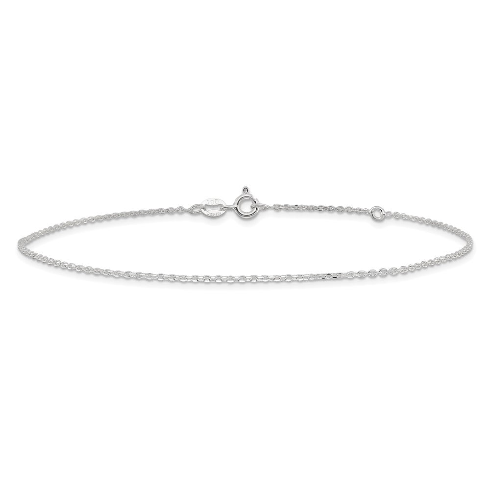 Sterlingsilber 1mm Diamantiert 9 Zoll Plus 1 Zoll Verlängerung. Fußkettchen