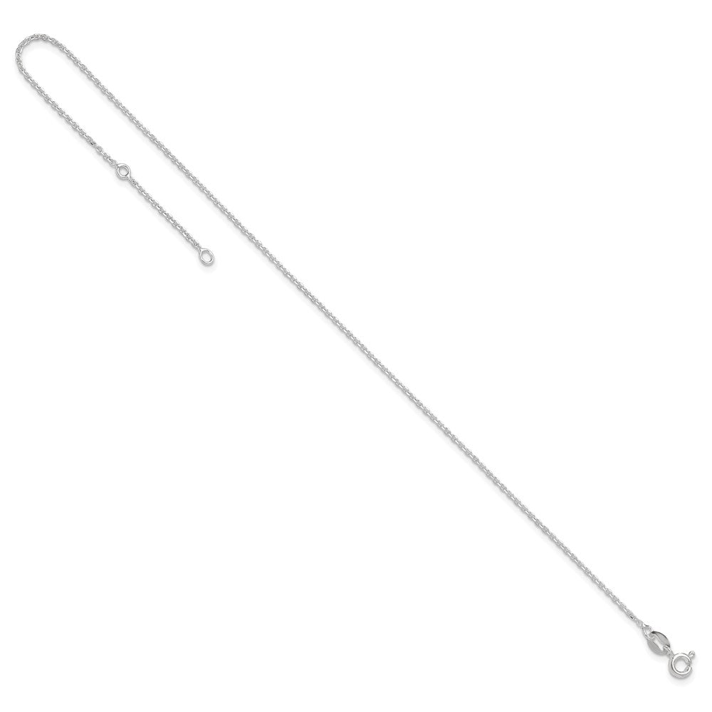 Sterlingsilber 1mm Diamantiert 9 Zoll Plus 1 Zoll Verlängerung. Fußkettchen