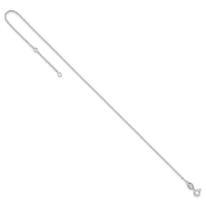 Sterlingsilber 1mm Diamantiert 9 Zoll Plus 1 Zoll Verlängerung. Fußkettchen