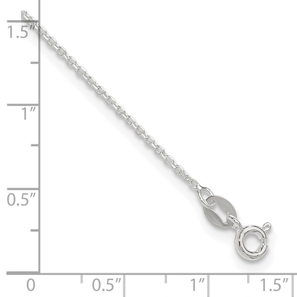 Sterlingsilber 1mm Diamantiert 9 Zoll Plus 1 Zoll Verlängerung. Fußkettchen