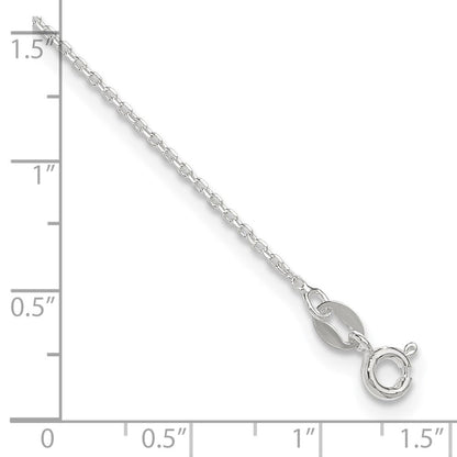 Sterlingsilber 1mm Diamantiert 9 Zoll Plus 1 Zoll Verlängerung. Fußkettchen