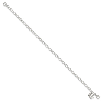Sterlingsilber Klein Oval Erbs Glieder mit Schmetterling Fußkettchen