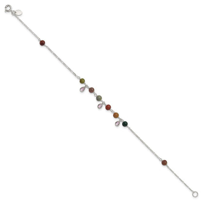 9 Zoll Sterlingsilber Fantasie Jasper Fußkettchen Armband