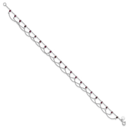 Sterlingsilber Rhodolith Granat Fußkettchen