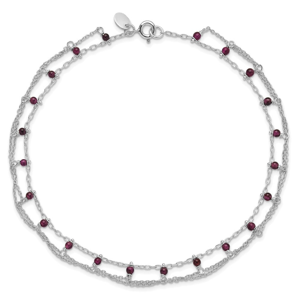 Sterlingsilber Rhodolith Granat Fußkettchen