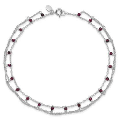 Sterlingsilber Rhodolith Granat Fußkettchen