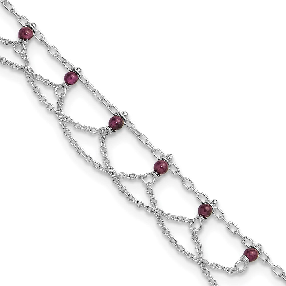 Sterlingsilber Rhodolith Granat Fußkettchen