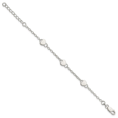 Sterlingsilber Herz Childs 5 Zoll Plus 1 Verlängerung. Armband