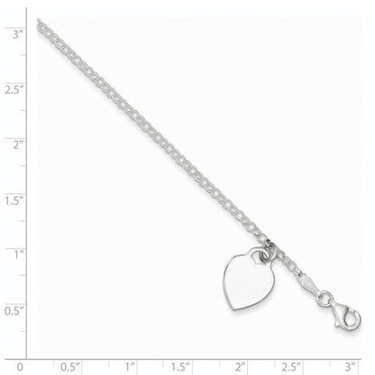 6 Zoll Sterlingsilber Gravierbar Herz in Childs Armband