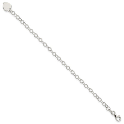 Sterlingsilber Gravierbar Herz Charm Childs Armband