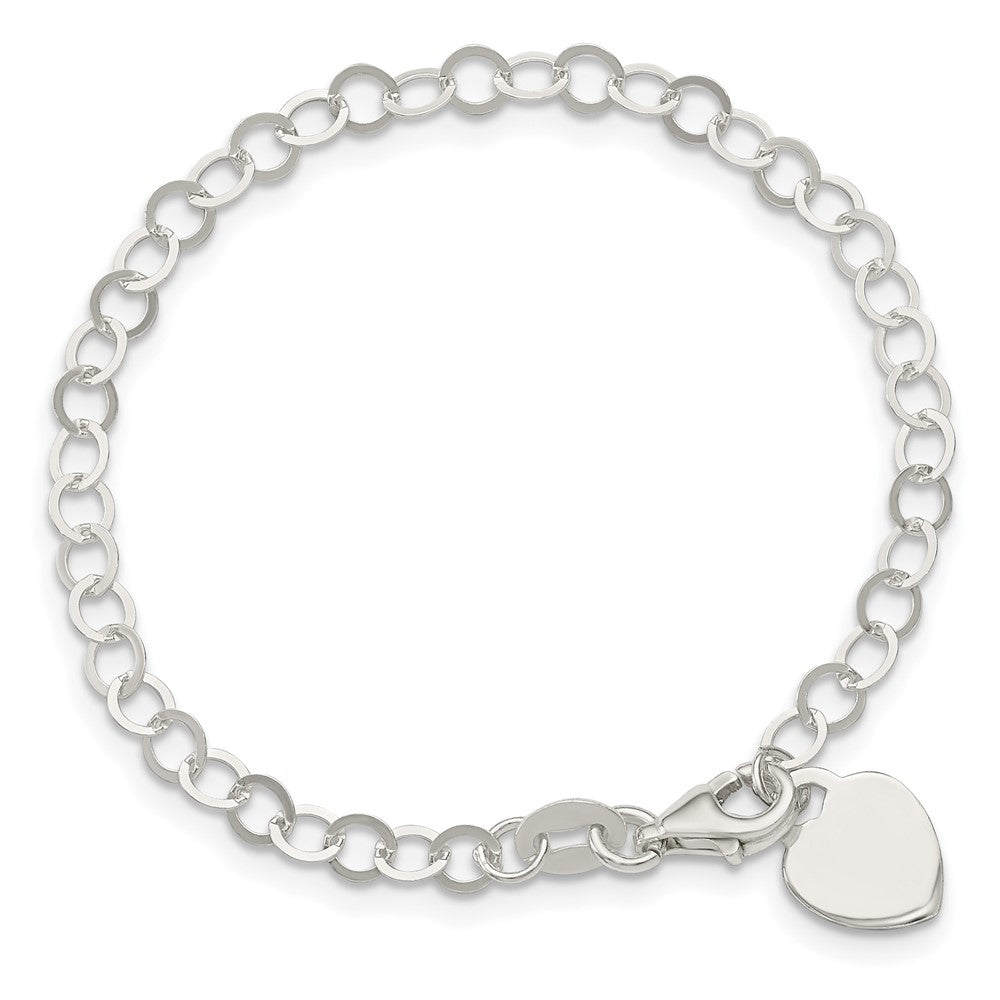 Sterlingsilber Gravierbar Herz Charm Childs Armband