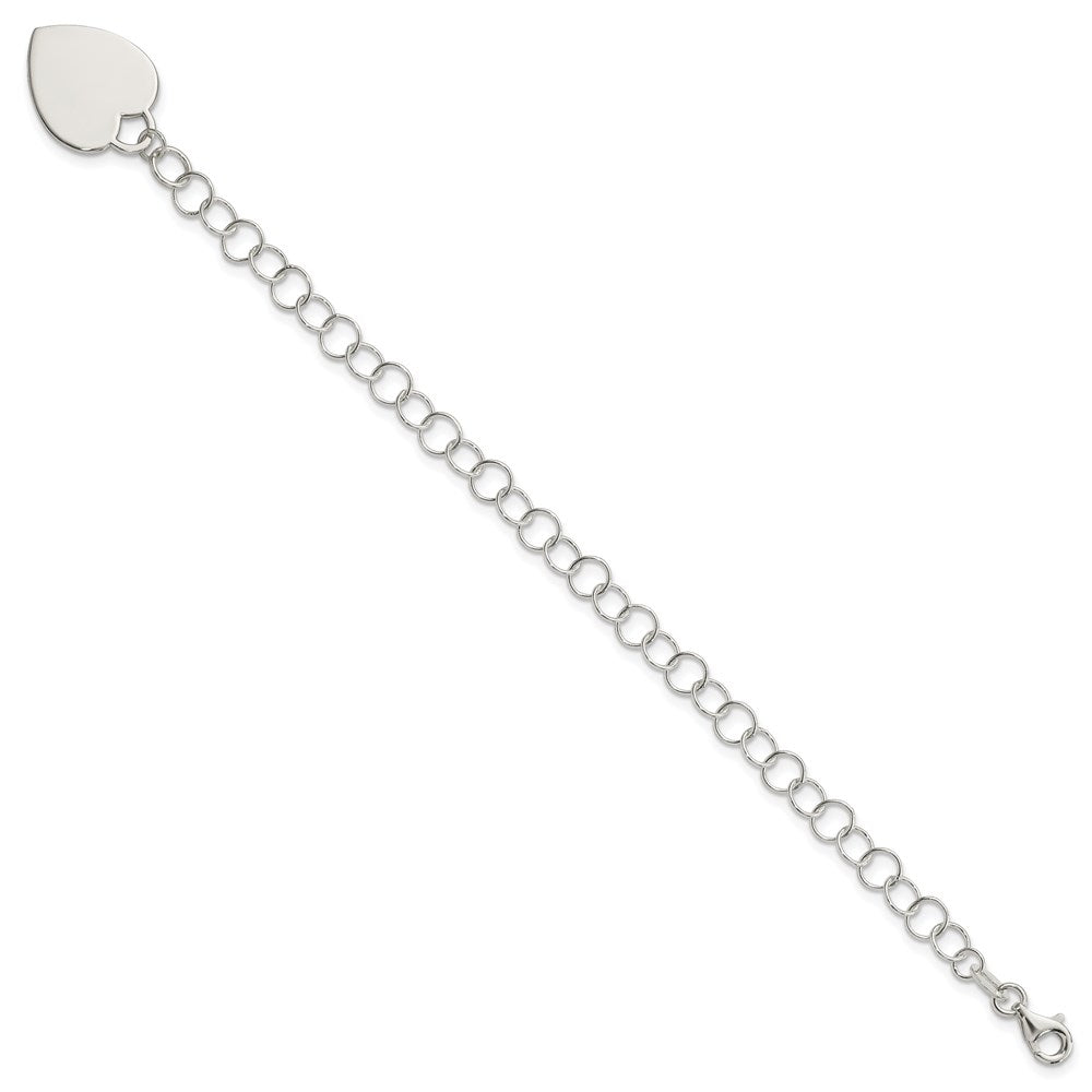 Sterlingsilber Gravierbar Herz Childs Armband
