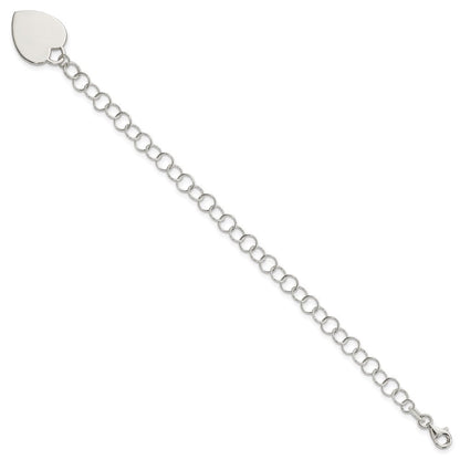 Sterlingsilber Gravierbar Herz Childs Armband