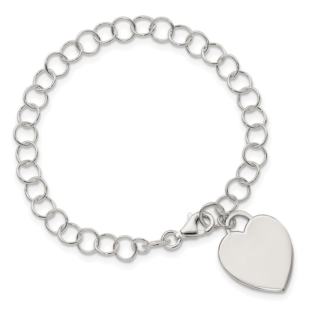 Sterlingsilber Gravierbar Herz Childs Armband