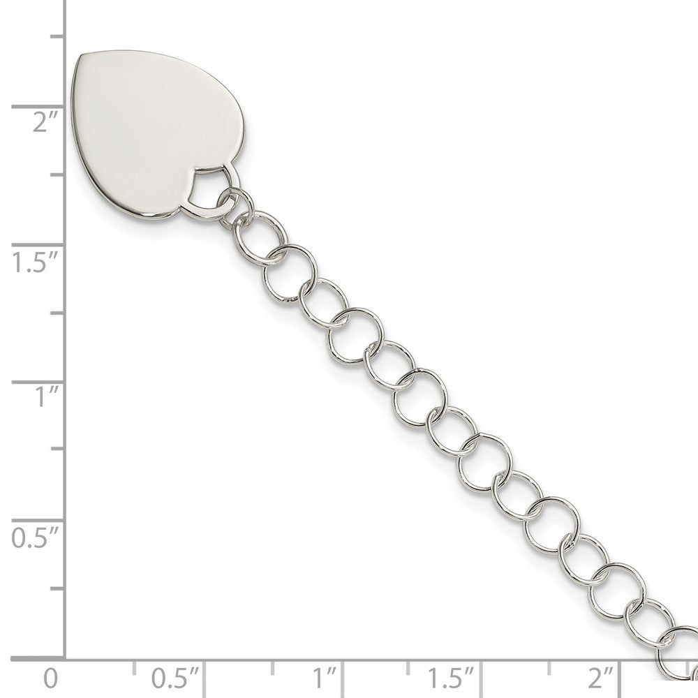 Sterlingsilber Gravierbar Herz Childs Armband