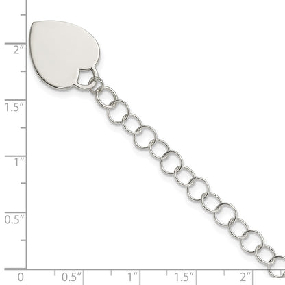 Sterlingsilber Gravierbar Herz Childs Armband
