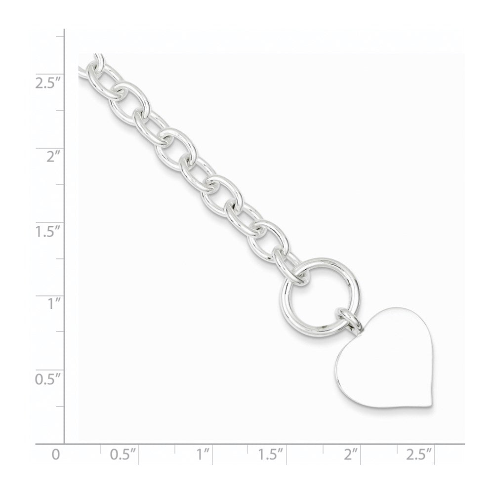 7.5 Zoll Sterlingsilber Gravierbar Herz Armband
