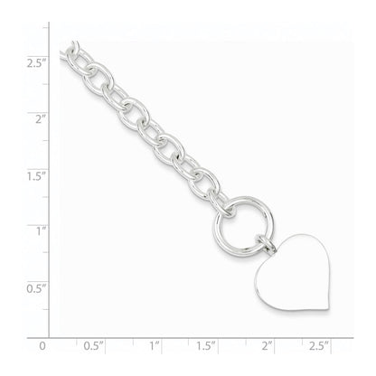 7.5 Zoll Sterlingsilber Gravierbar Herz Armband