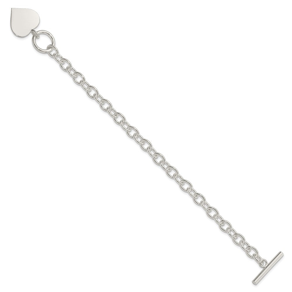 7.5 Zoll Sterlingsilber Gravierbar Herz Armband