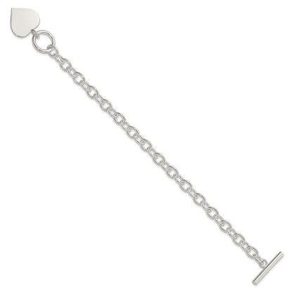 7.5 Zoll Sterlingsilber Gravierbar Herz Armband