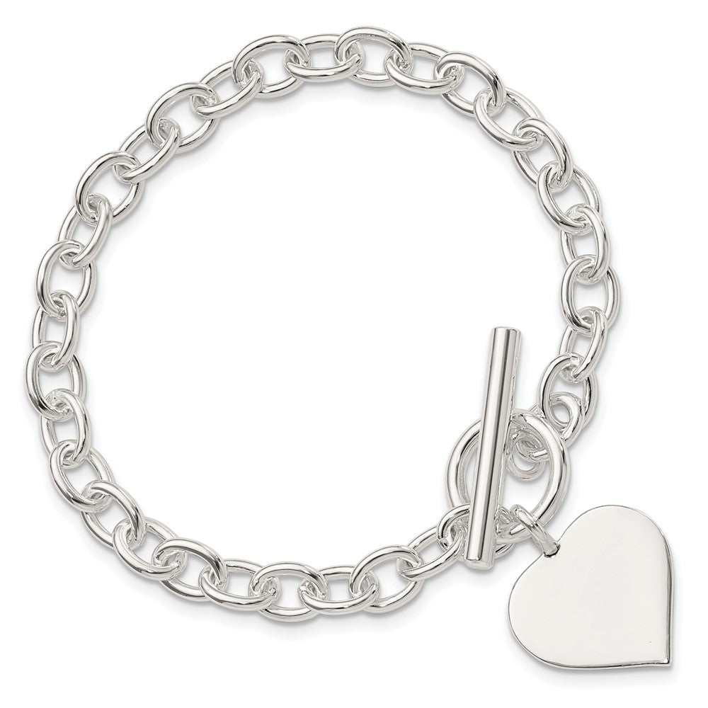 7.5 Zoll Sterlingsilber Gravierbar Herz Armband