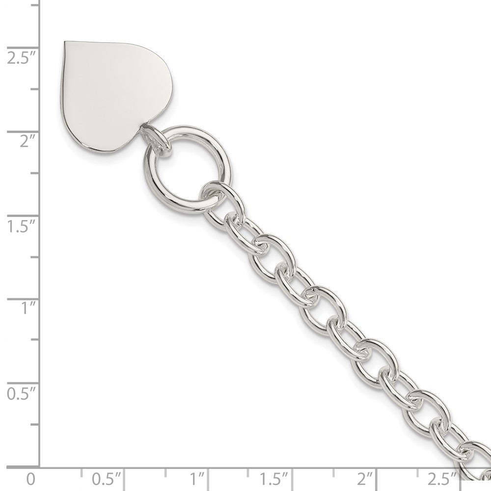7.5 Zoll Sterlingsilber Gravierbar Herz Armband