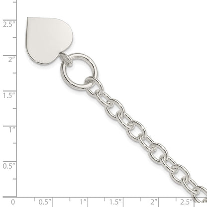 7.5 Zoll Sterlingsilber Gravierbar Herz Armband