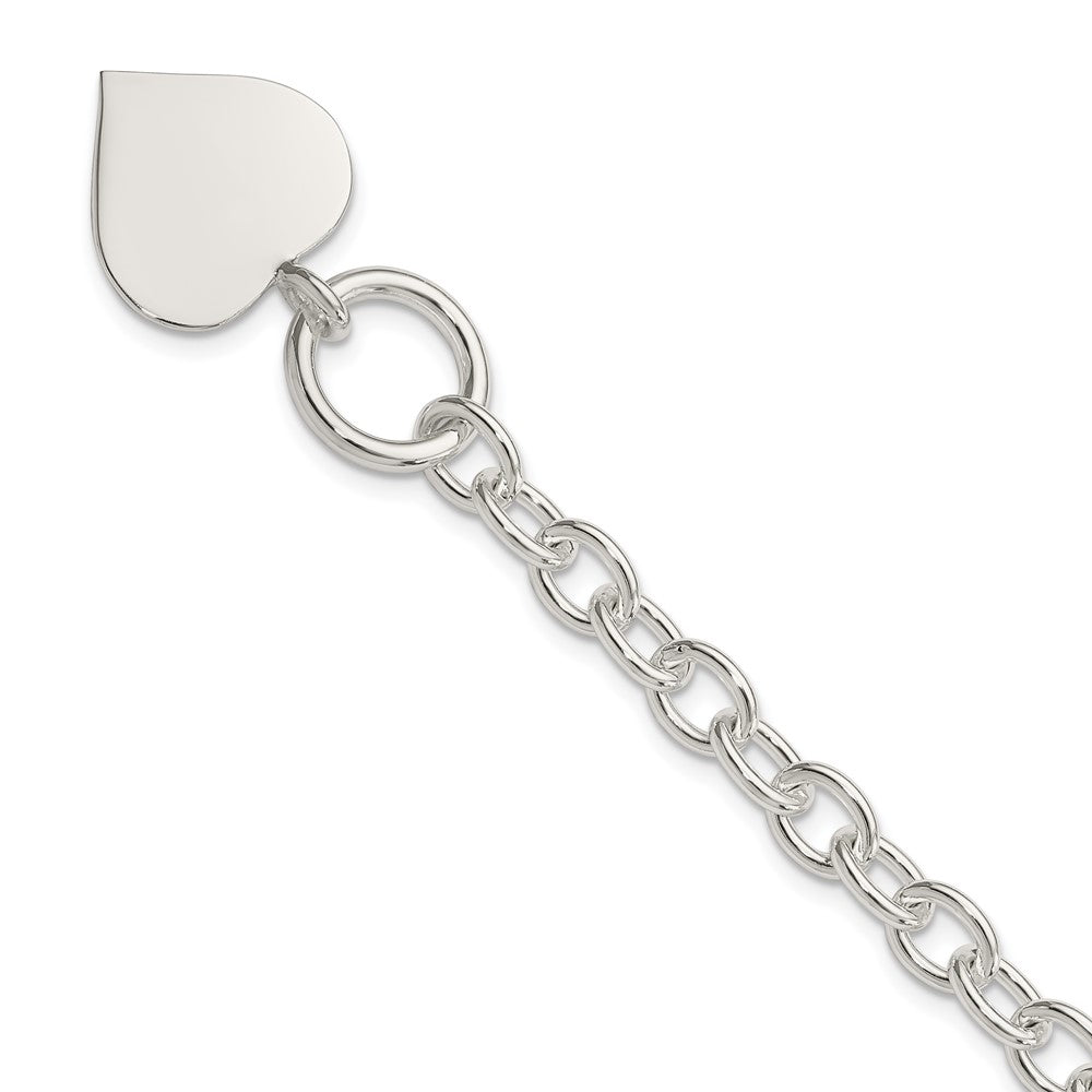 7.5 Zoll Sterlingsilber Gravierbar Herz Armband